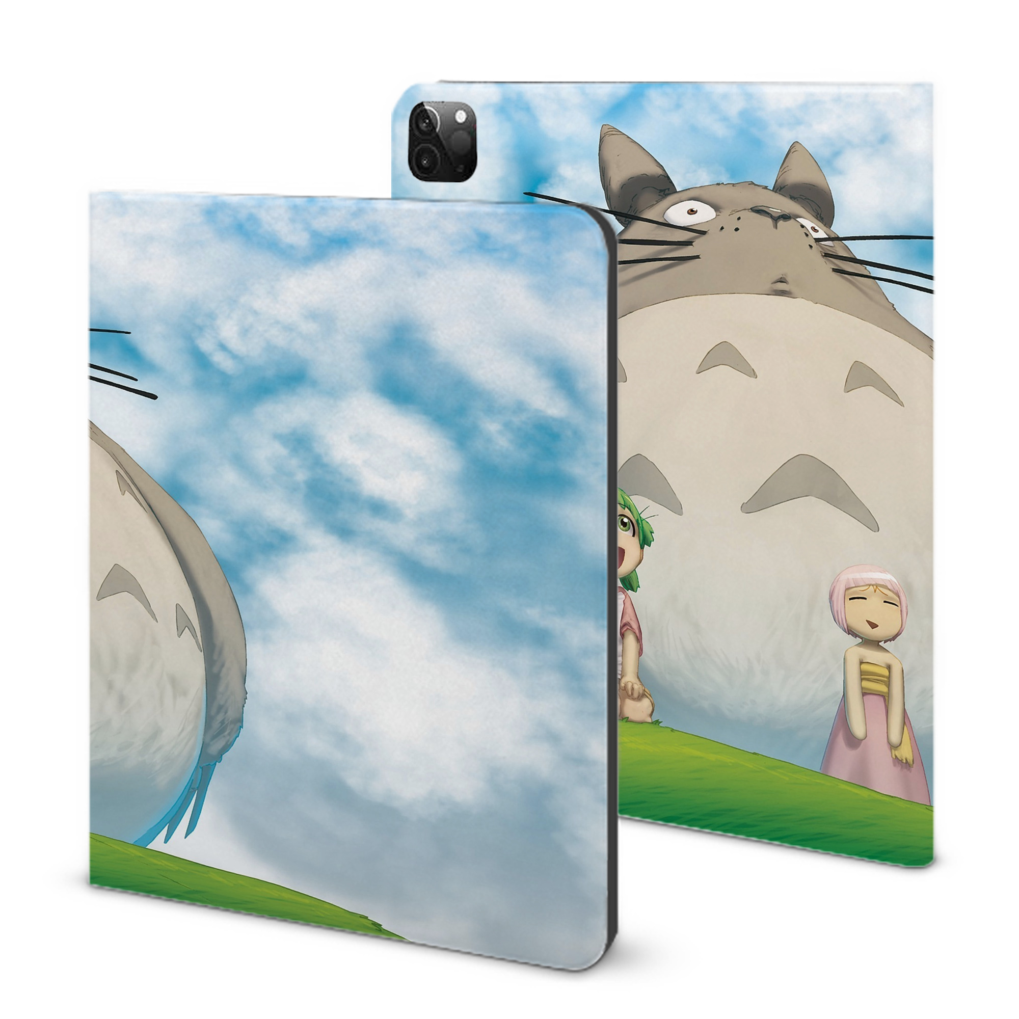 （画像用） となりのトトロ 草壁メイ 草壁サツキ My Neighbor Totoro Satsuki Kusakabe Mei Kusakabe IPadケース ペンホルダー付き ブックスタイルデザイン